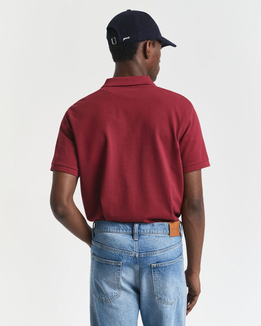 poloshirt aus piqué mit regulärer passform – rot