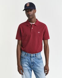 poloshirt aus piqué mit regulärer passform – rot