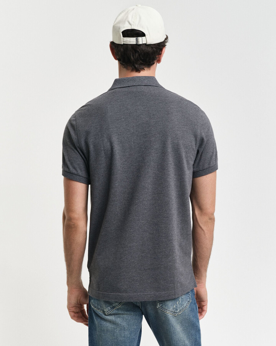 regular fit shield piqué-poloshirt – anthrazit-melange