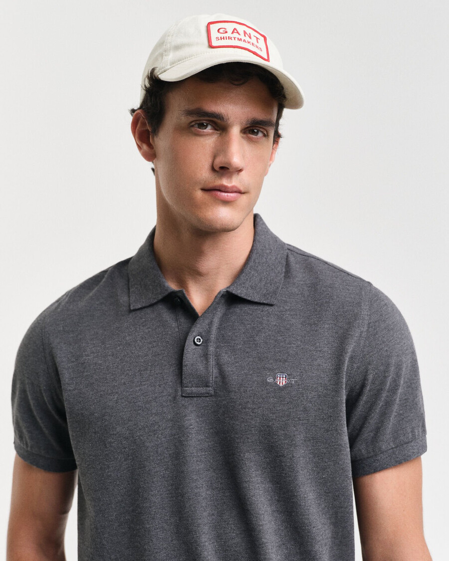 regular fit shield piqué-poloshirt – anthrazit-melange