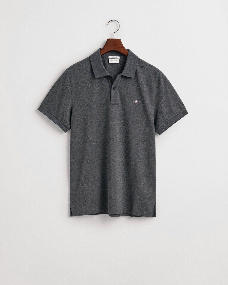 regular fit shield piqué-poloshirt – anthrazit-melange