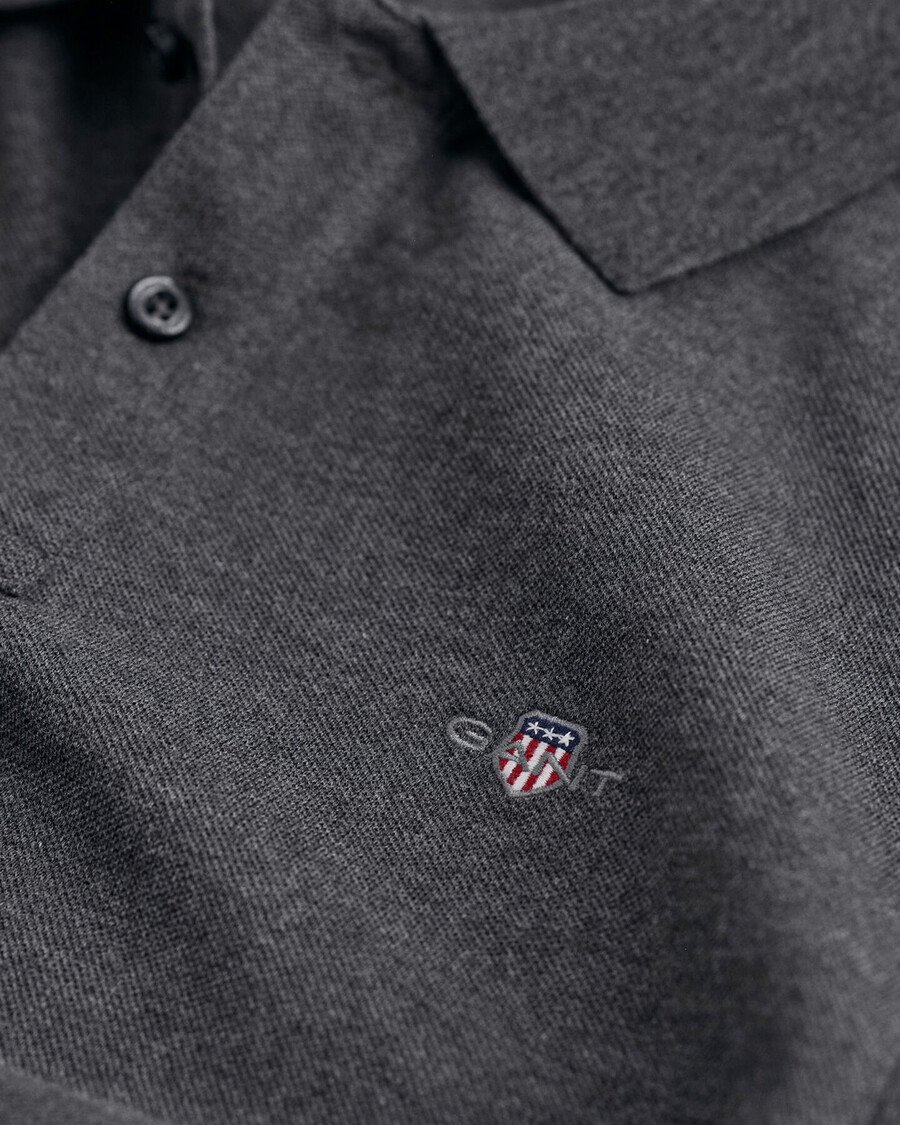 regular fit shield piqué-poloshirt – anthrazit-melange