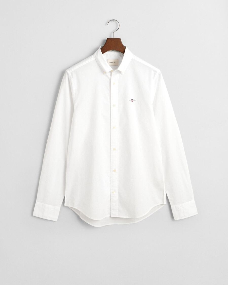 klassisches slim-fit-popelinehemd – weiß