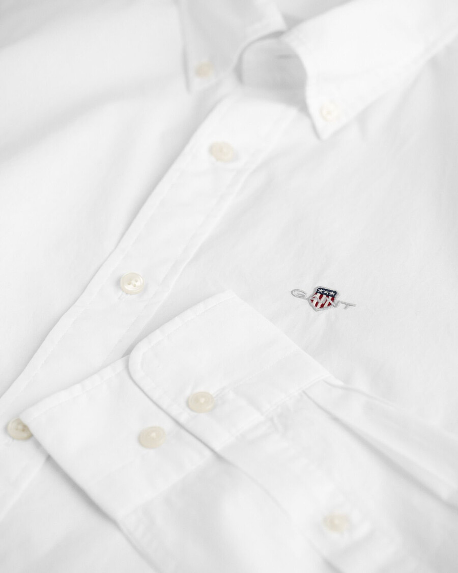 klassisches slim-fit-popelinehemd – weiß