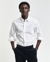 klassisches slim-fit-popelinehemd – weiß