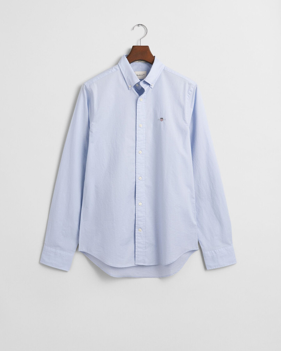 klassisches slim-fit-popelinehemd – hellblau
