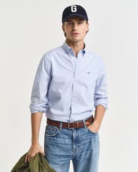 klassisches slim-fit-popelinehemd – hellblau