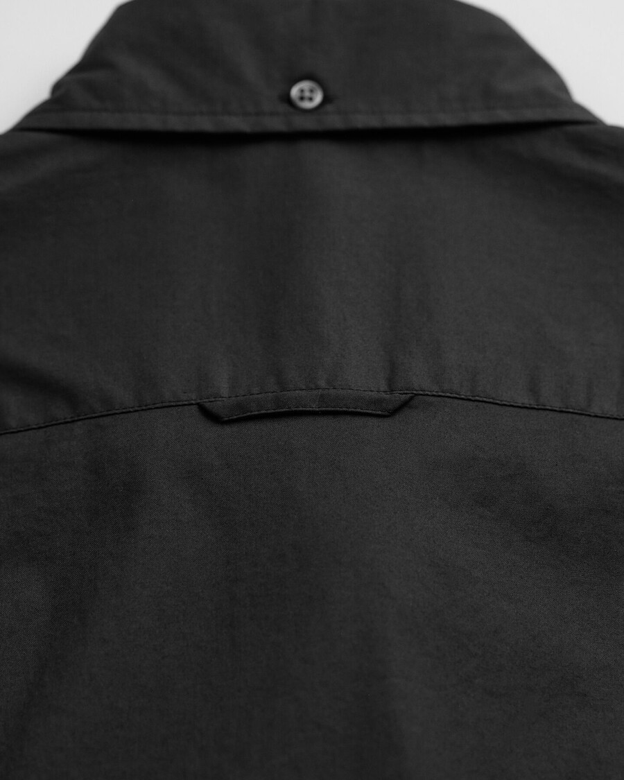 klassisches slim-fit-popelinehemd – schwarz