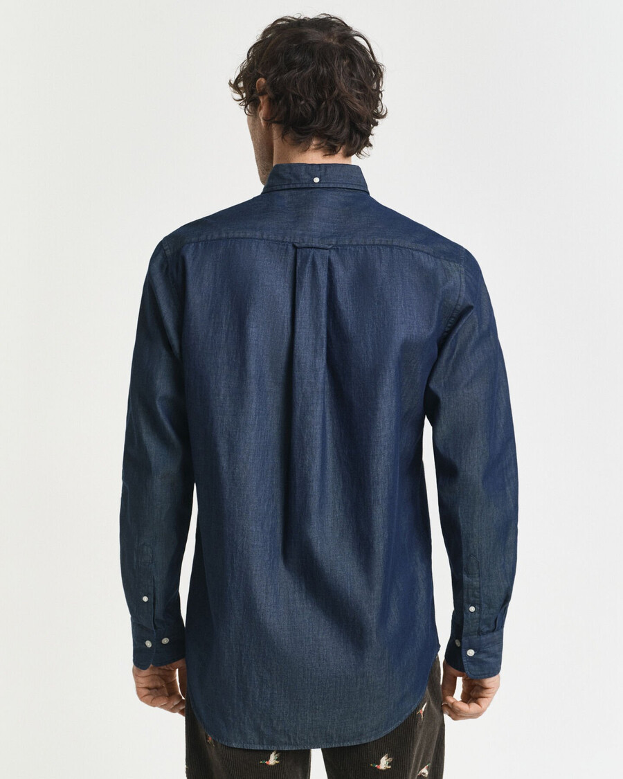 normal geschnittenes indigofarbenes hemd – dunkelindigo