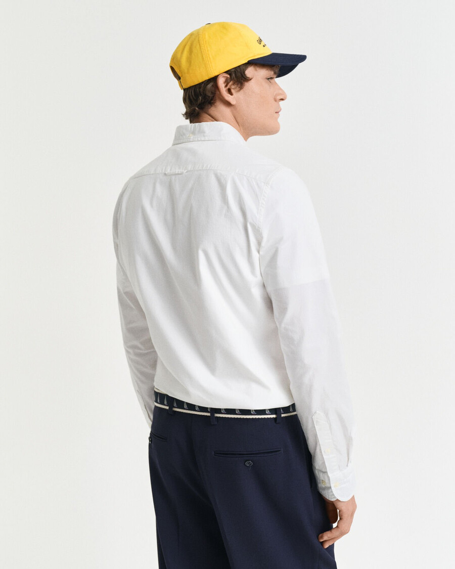 slim-fit oxford-stretchhemd – weiß