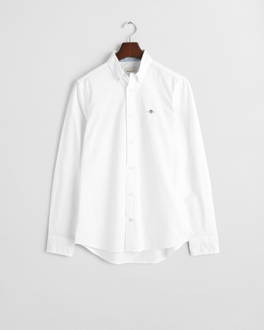 slim-fit oxford-stretchhemd – weiß