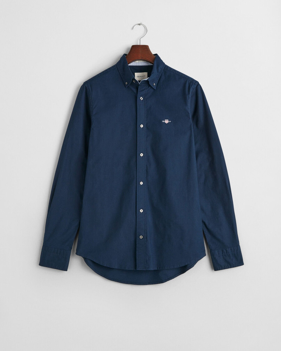 slim-fit oxford stretchhemd – marine
