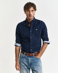 slim-fit oxford stretchhemd – marine