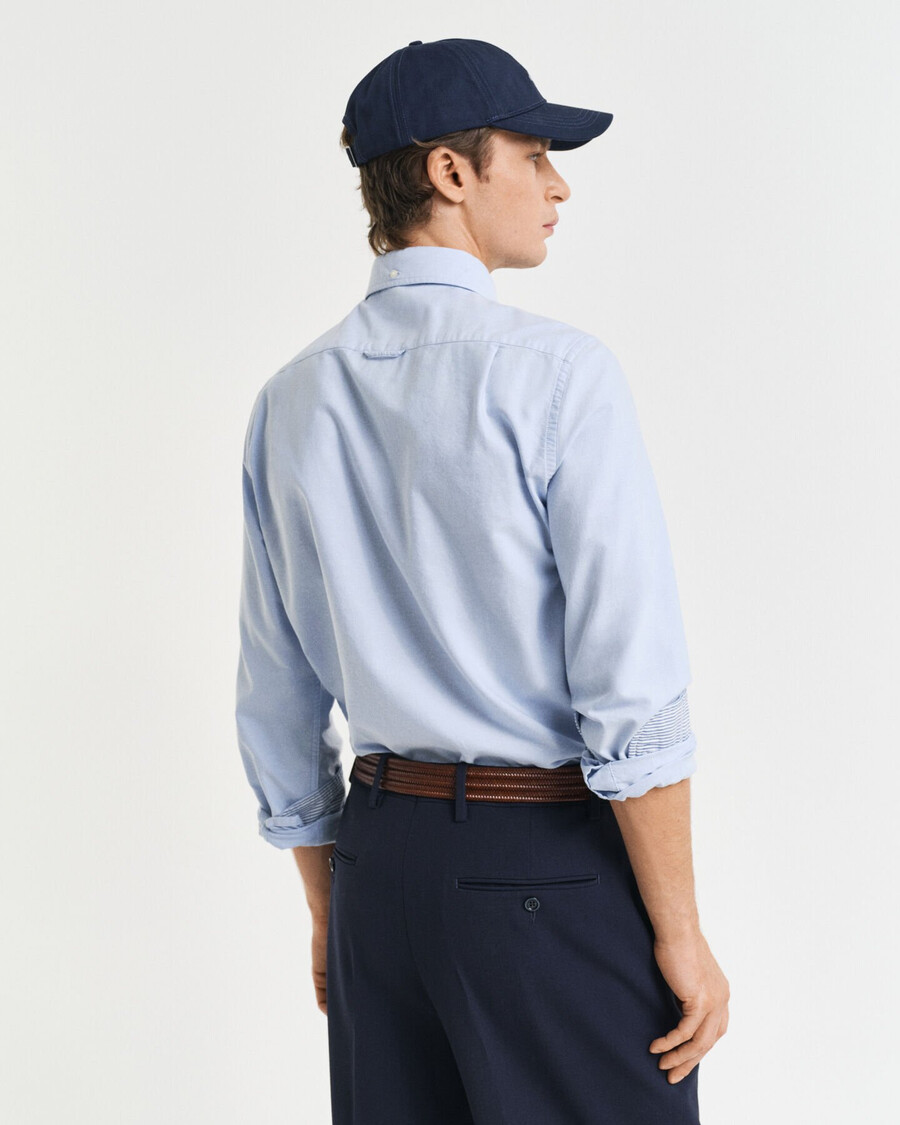 slim-fit oxford-stretchhemd – hellblau