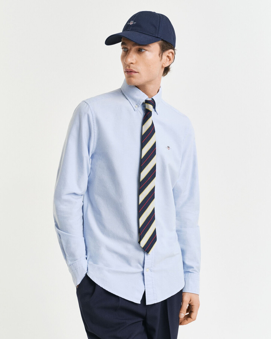 slim-fit oxford-stretchhemd – hellblau