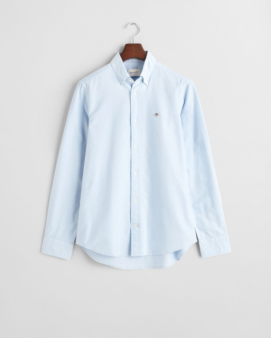 slim-fit oxford-stretchhemd – hellblau