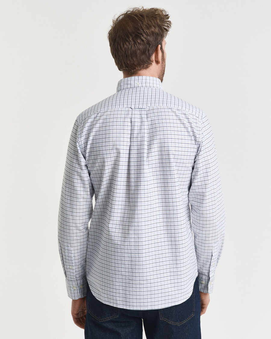 tattersall classic oxford-hemd in regulärer passform – hellblau
