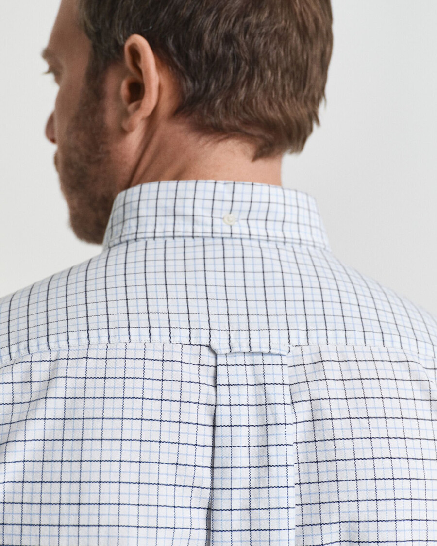 tattersall classic oxford-hemd in regulärer passform – hellblau