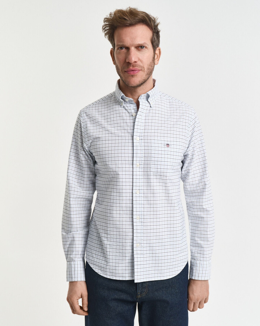 tattersall classic oxford-hemd in regulärer passform – hellblau
