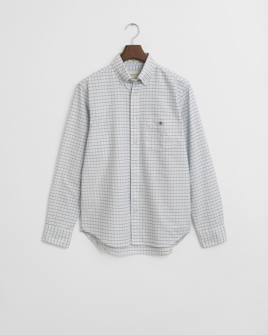 tattersall classic oxford-hemd in regulärer passform – hellblau