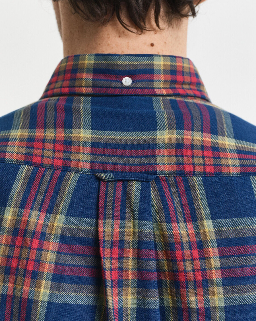 regular fit kariertes twillhemd in indigo