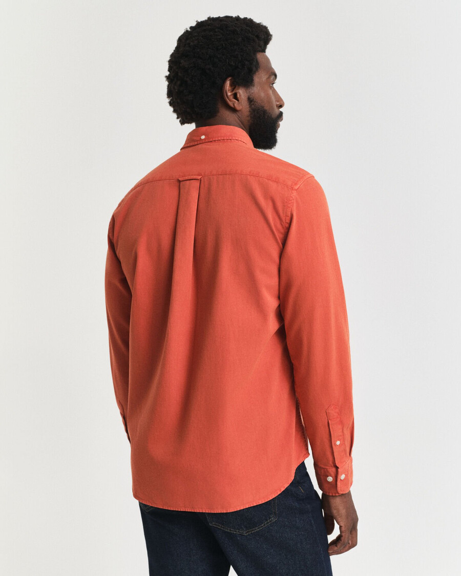 regular fit twillhemd – tiefes orange