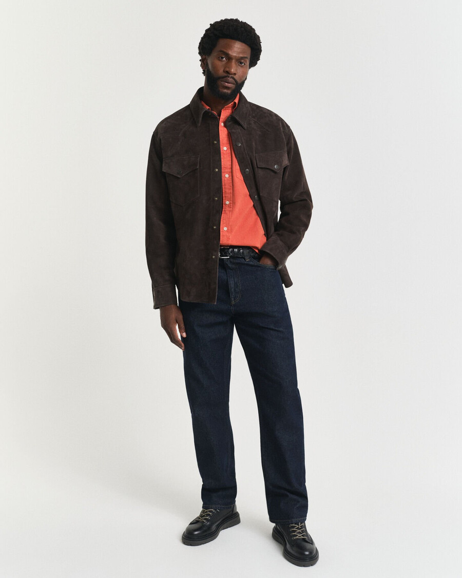 regular fit twillhemd – tiefes orange