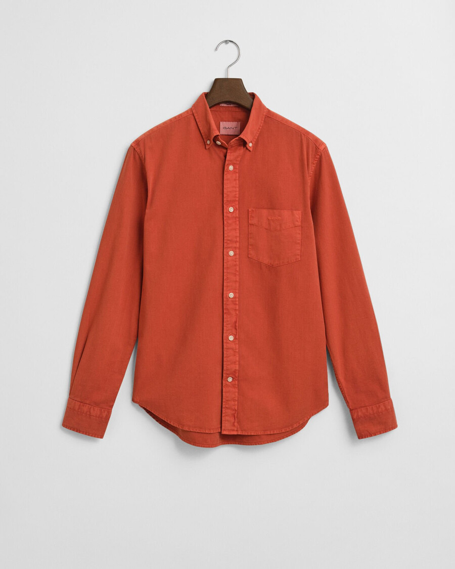 regular fit twillhemd – tiefes orange