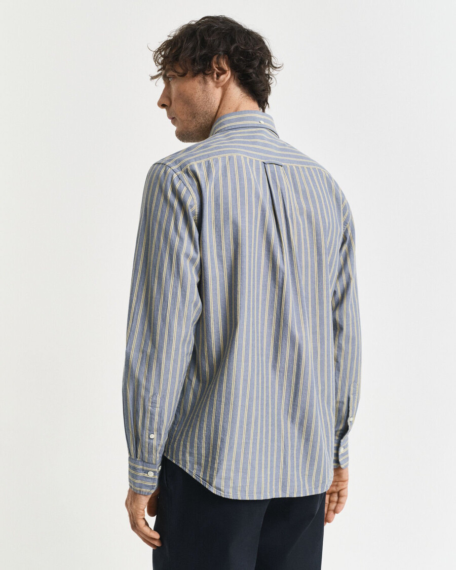 regular fit gestreiftes popelinehemd aus der archive-kollektion – marineblau