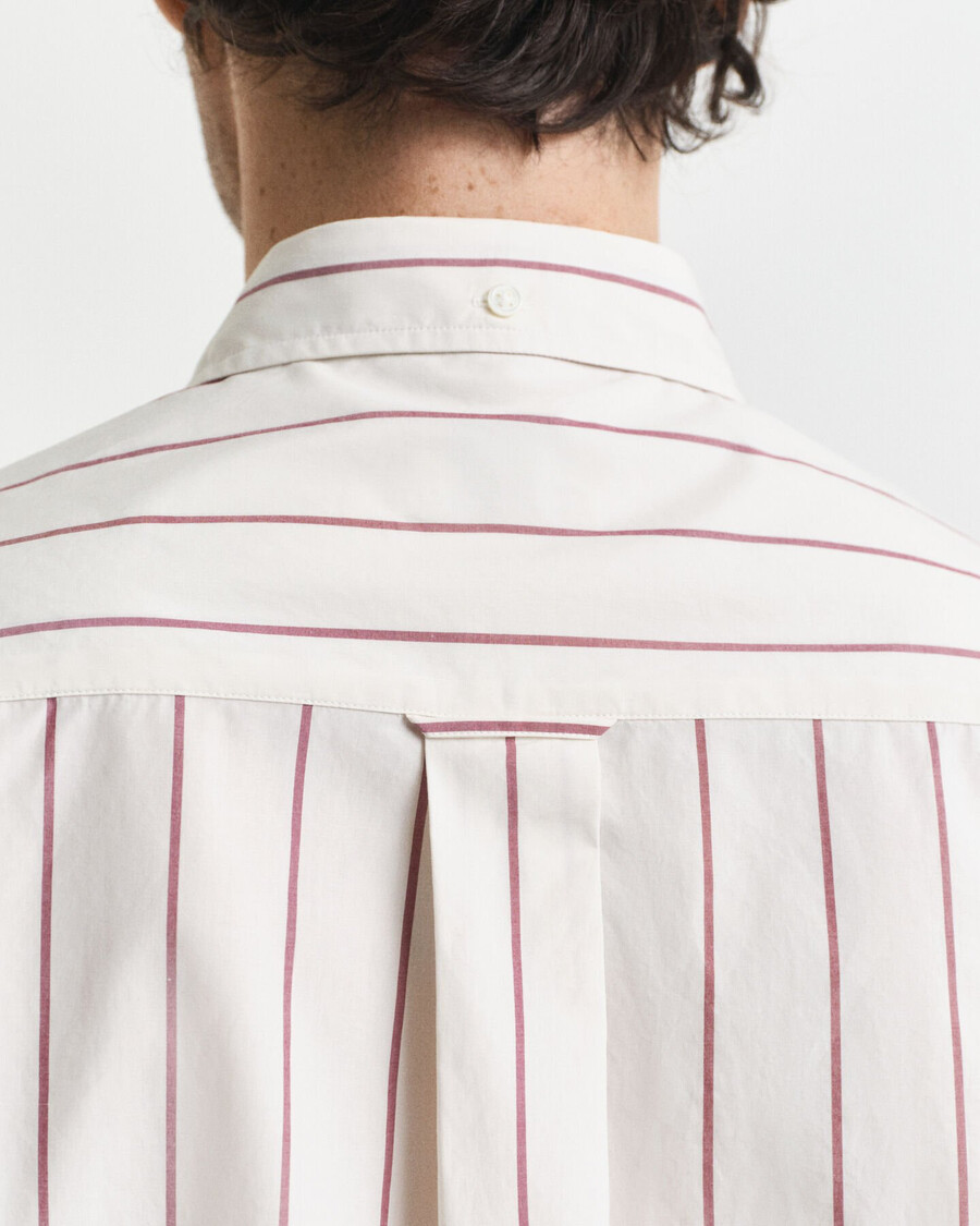 gestreiftes popelinehemd in lockerer passform – creme