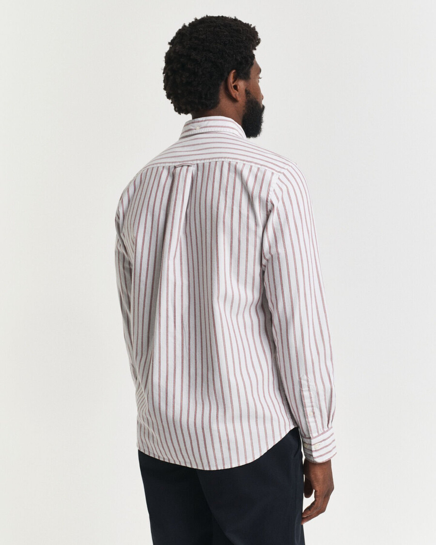 regular fit gestreiftes oxford-hemd aus der archive-kollektion – eierschale