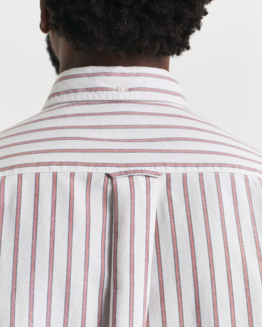 regular fit gestreiftes oxford-hemd aus der archive-kollektion – eierschale