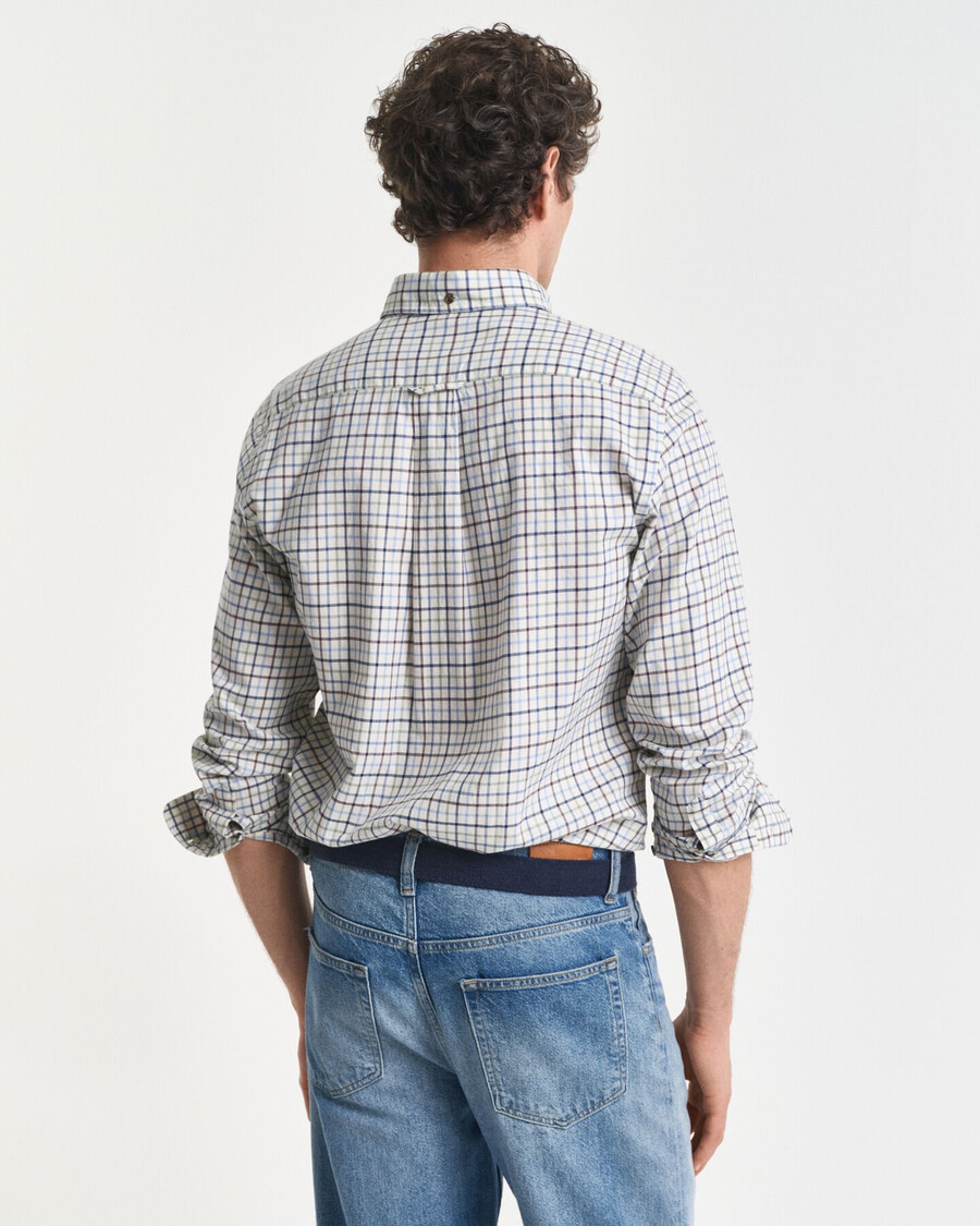 regular fit tattersall-karohemd aus twill – clear sky