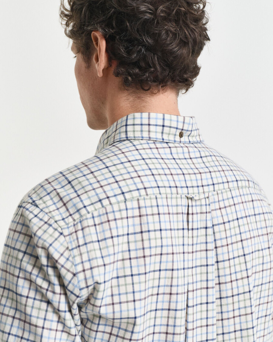 regular fit tattersall-karohemd aus twill – clear sky