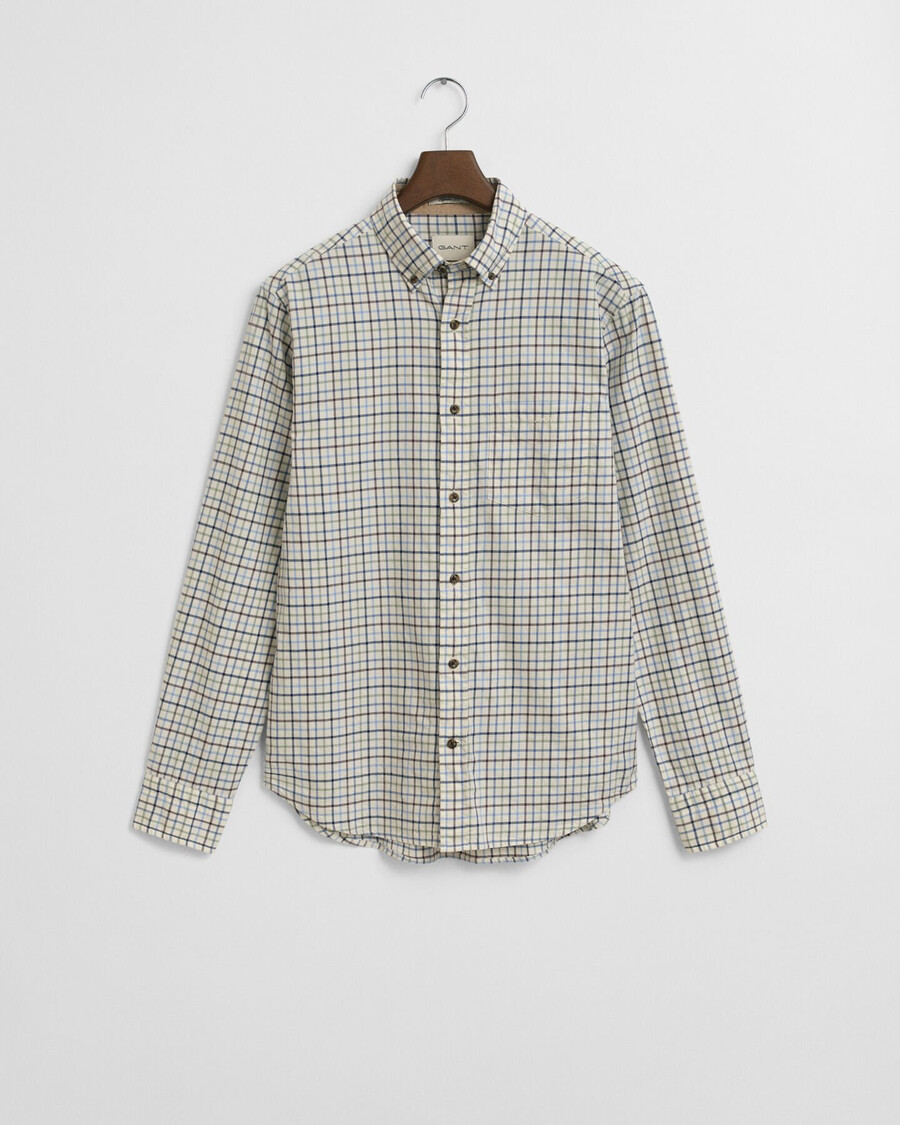 regular fit tattersall-karohemd aus twill – clear sky