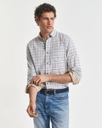 regular fit tattersall-karohemd aus twill – clear sky