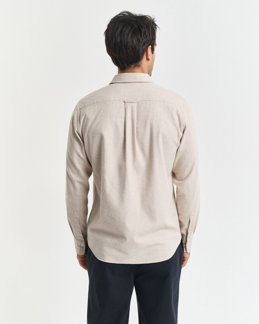 flanellhemd in regulärer passform meliert – hellbeige meliert