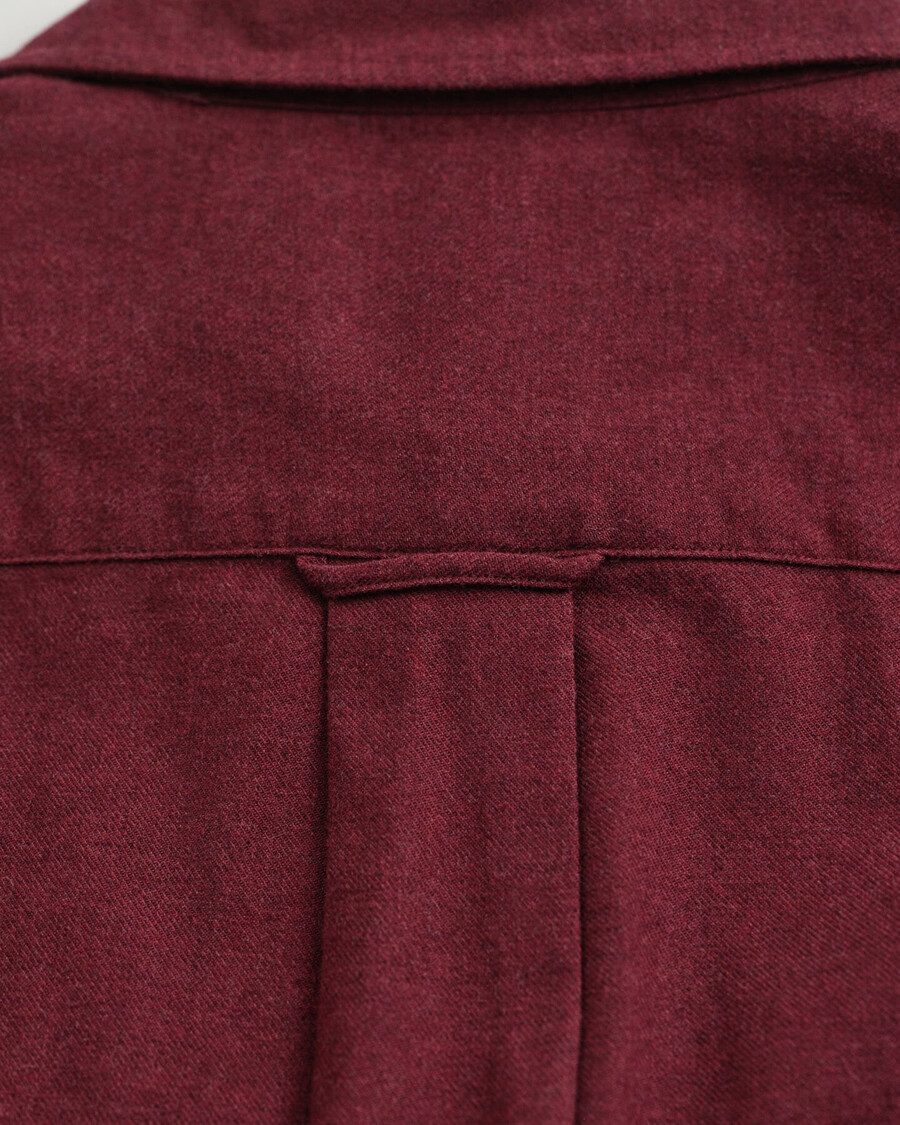 melange-flanellhemd in regulärer passform – voluminöses rot