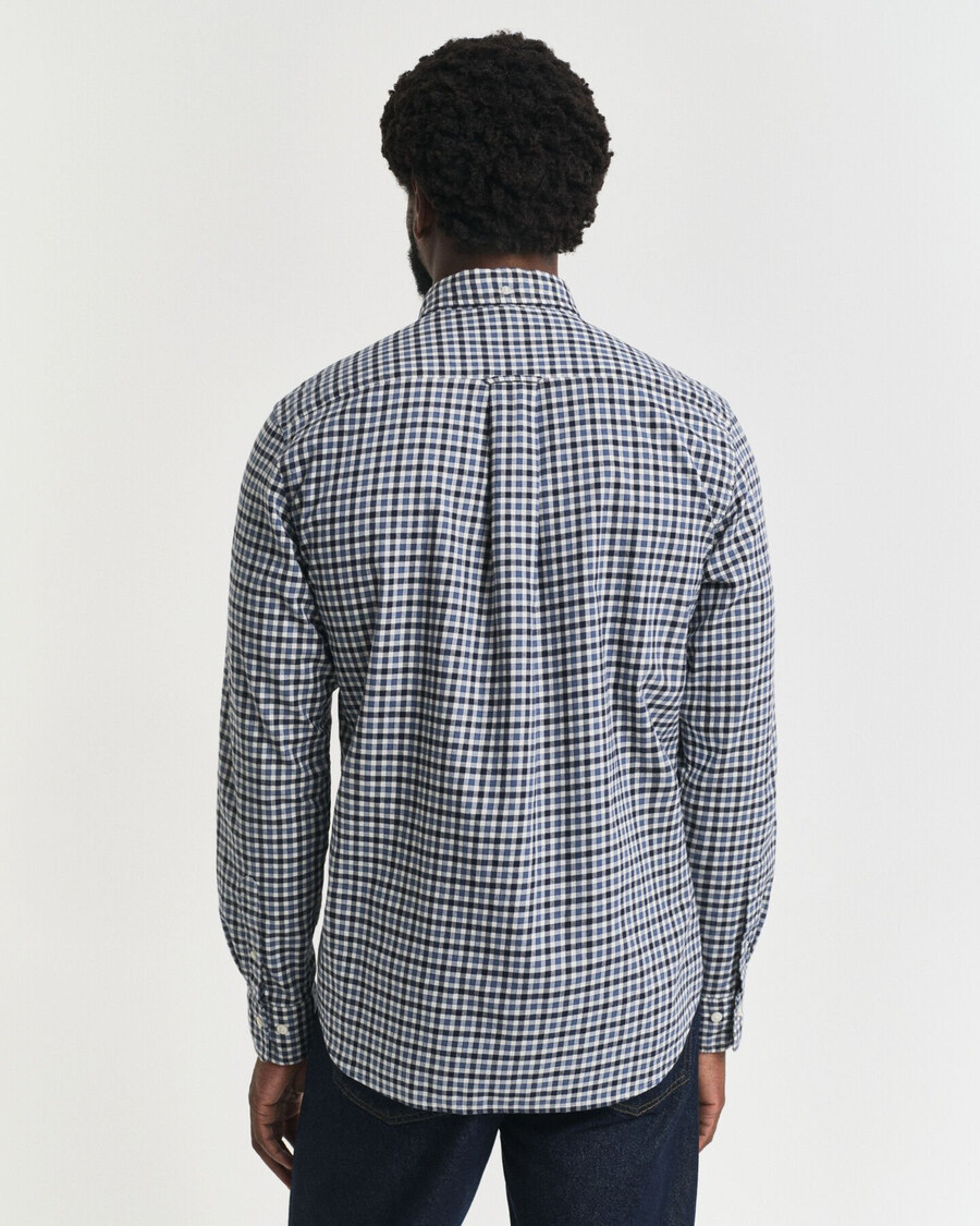 regular fit gingham-twillhemd – marineblau