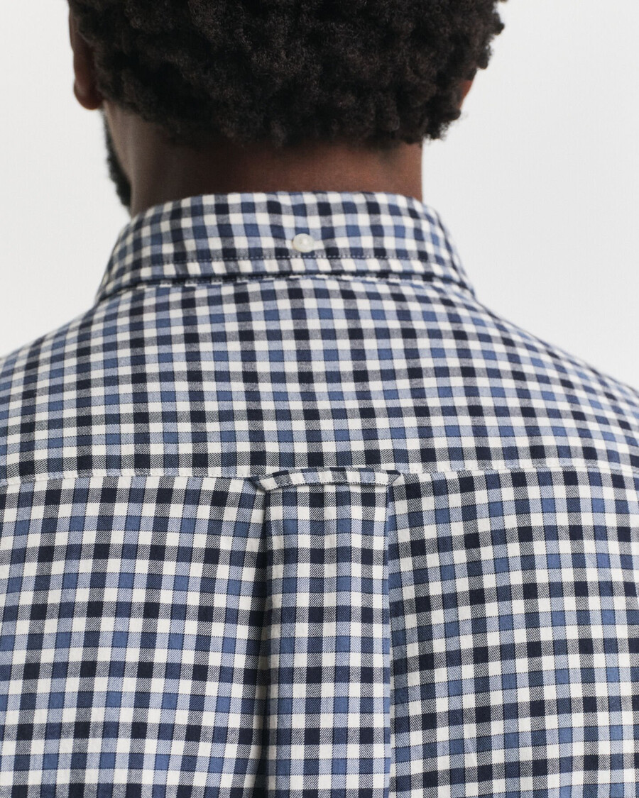 regular fit gingham-twillhemd – marineblau