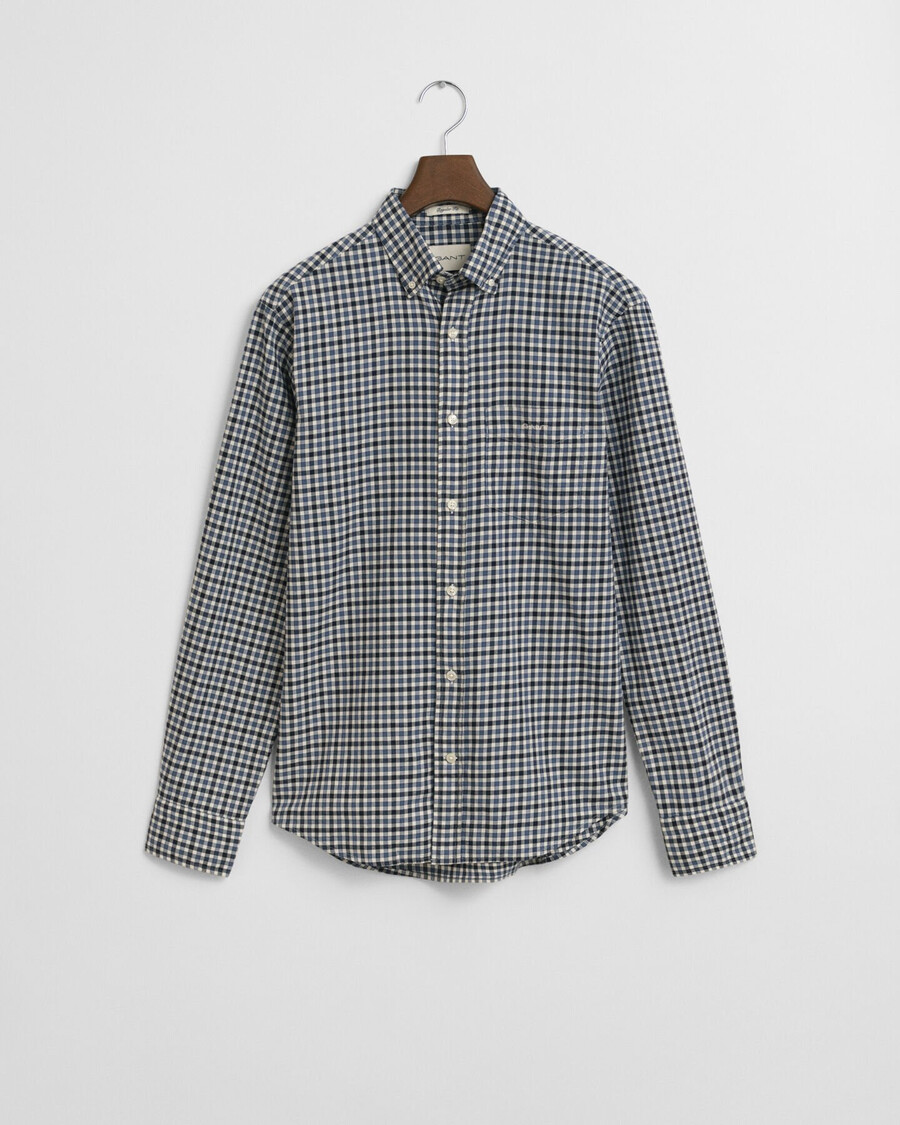 regular fit gingham-twillhemd – marineblau