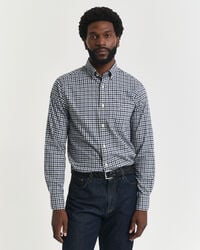 regular fit gingham-twillhemd – marineblau