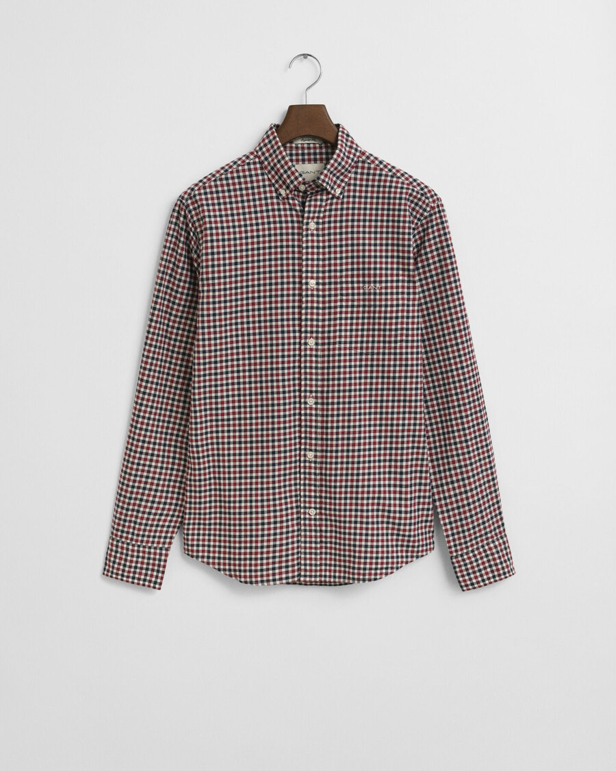 regular fit gingham-twillhemd – kräftiges rot