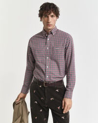 regular fit gingham-twillhemd – kräftiges rot