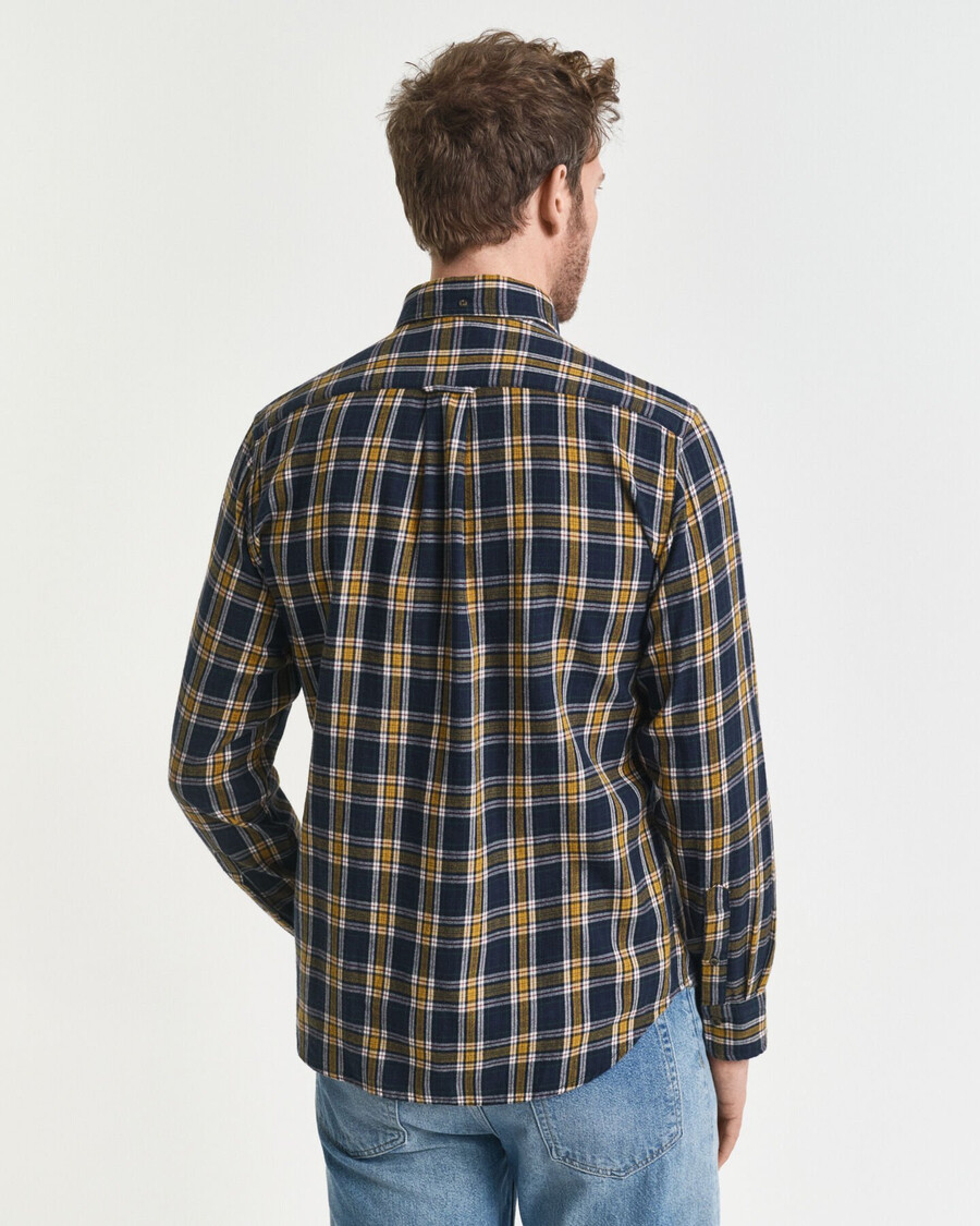 regular fit kariertes flanellhemd „windblown – abendblau