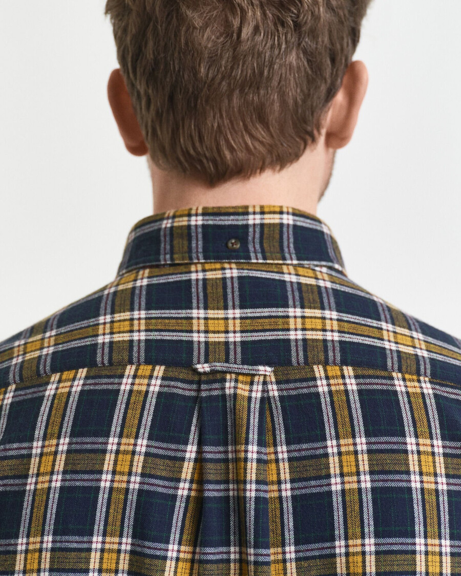 regular fit kariertes flanellhemd „windblown – abendblau