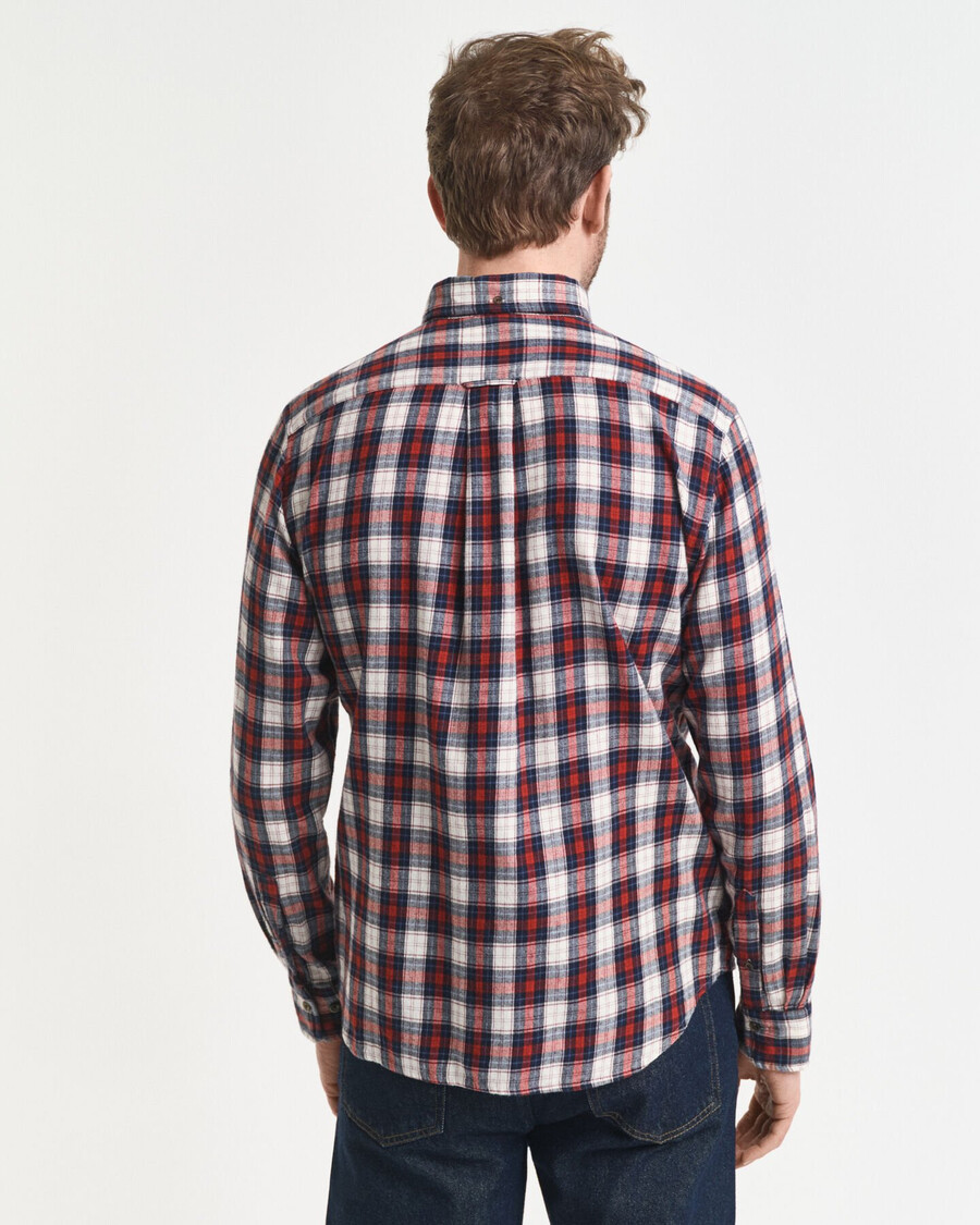 regular fit kariertes flanellhemd im windblown-stil – modern rust