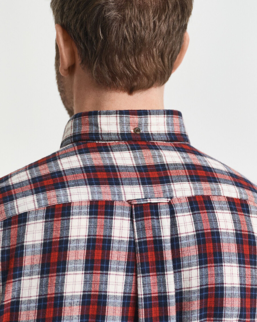regular fit kariertes flanellhemd im windblown-stil – modern rust