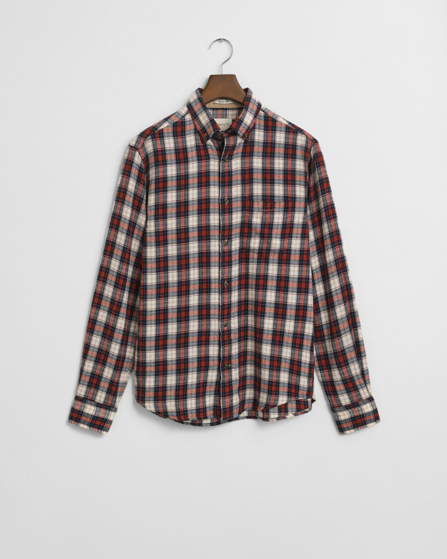 regular fit kariertes flanellhemd im windblown-stil – modern rust