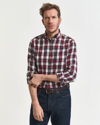regular fit kariertes flanellhemd im windblown-stil – modern rust